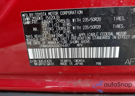 2025 Subaru Solterra Limited z USA, uszkodzony, nr VIN JTMABABA6SA094487